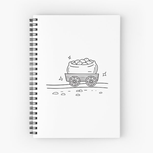 Artikelvorschau, Eine Illustration eines Wagens auf einem Feldweg mit einem Sack Kartoffeln entworfen und verkauft von rasagamastore.