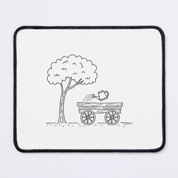 Item preview, An illustration of wagon under a tree with a watering can designed and sold by rasagamastore.