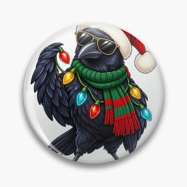 Item preview, Cool Christmas Raven in Sunglasses and Scarf designed and sold by skyartdesign.