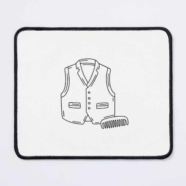 Item preview, An illustration of waistcoast beside a mirror with a comb designed and sold by rasagamastore.