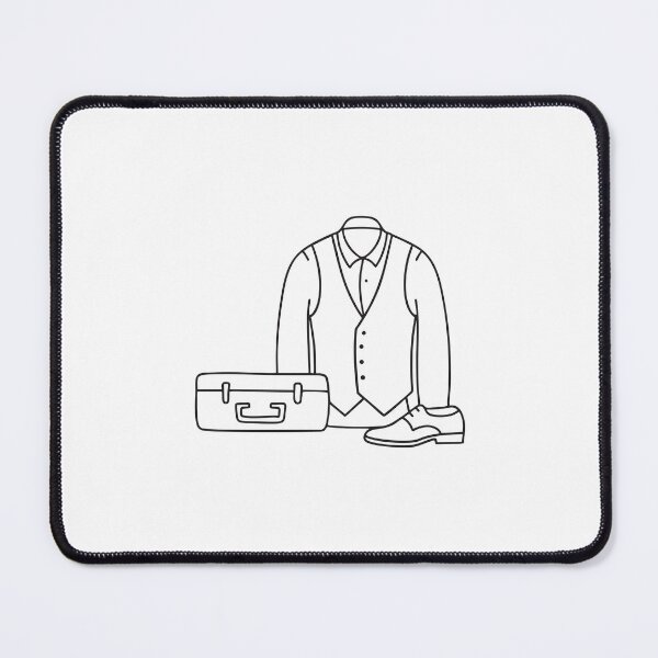 Item preview, An illustration of waistcoat near a suitcase with leather shoes designed and sold by rasagamastore.
