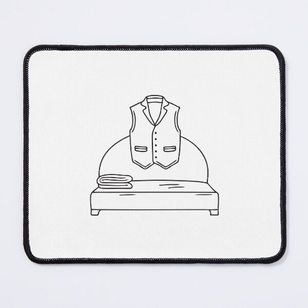 Item preview, An illustration of waistcoat on a bed with a pair of trousers designed and sold by rasagamastore.
