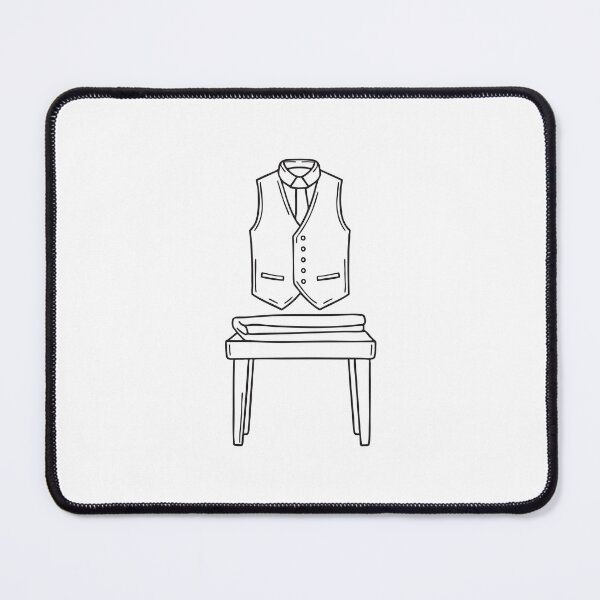 Item preview, An illustration of waistcoat on a chair with a folded jacket designed and sold by rasagamastore.