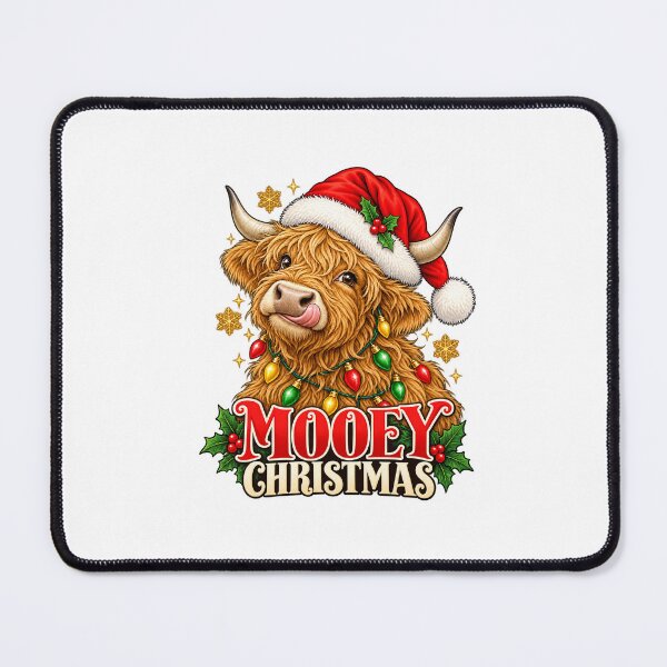 Item preview, Mooey Christmas Highland Cow with Festive Lights designed and sold by skyartdesign.