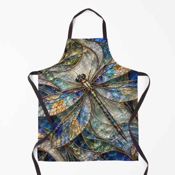 Item preview, Stained Glass Dragonfly in Jewel Tones – Art Nouveau Nature Art Print designed and sold by Kaleidoscope Print.