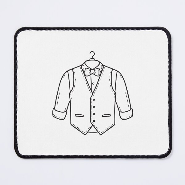 Item preview, An illustration of waistcoat on a rack with a bow tie designed and sold by rasagamastore.