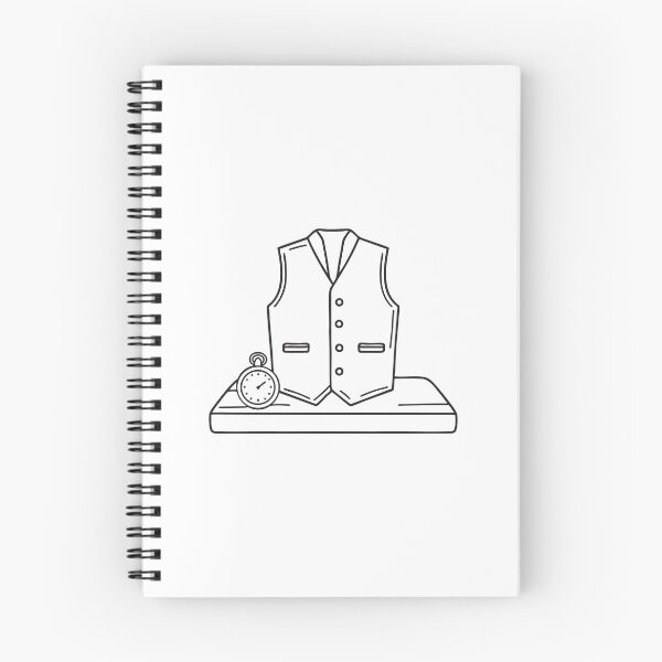 Item preview, An illustration of waistcoat on a table with a pocket watch designed and sold by rasagamastore.