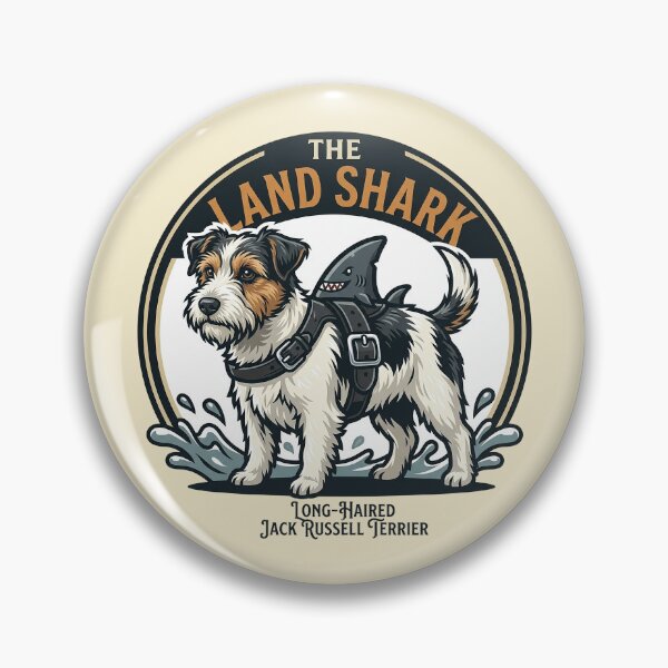 Item preview, Long-Haired Jack Russell Land Shark - Funny Terrier Art designed and sold by Vin  Zzep.