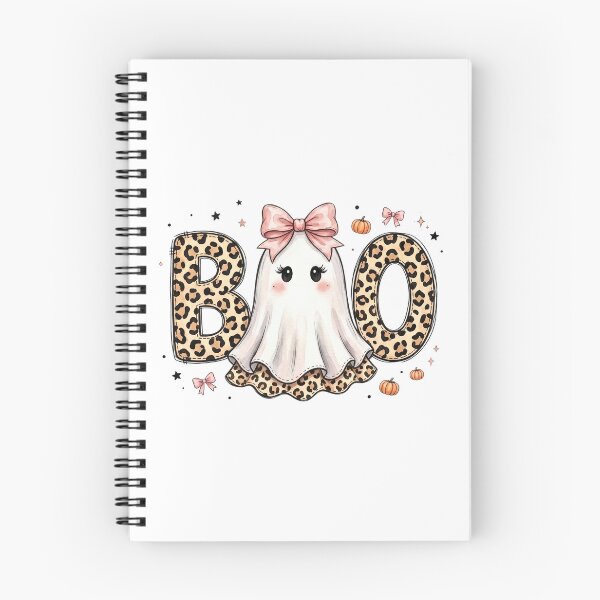Item preview, Boo Fall Vintage - Pink Bow Leopard Print Ghost designed and sold by Steele-Art.