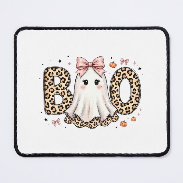 Item preview, Boo Fall Vintage - Pink Bow Leopard Print Ghost designed and sold by Steele-Art.