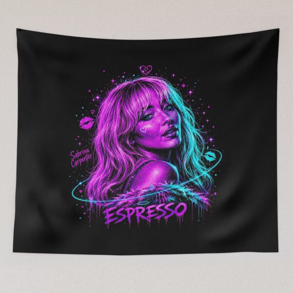Item preview, Sabrina Carpenter Espresso Neon Portrait designed and sold by JMS-Artvintage.