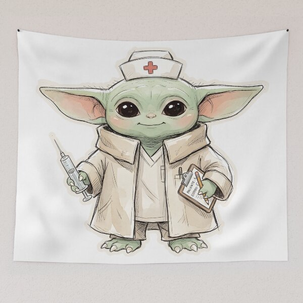 Item preview, BABY YODA NURSE designed and sold by melyverso.