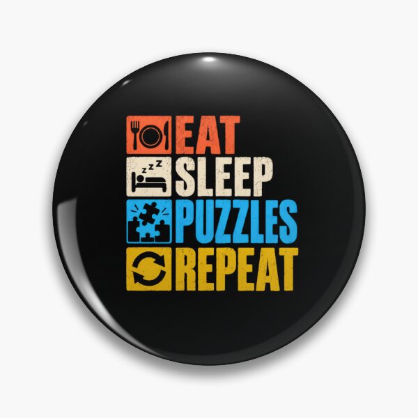 Item preview, Eat Sleep Puzzles Repeat Jigsaw Puzzle Lover Hobbyist designed and sold by SkeletonsDanger.