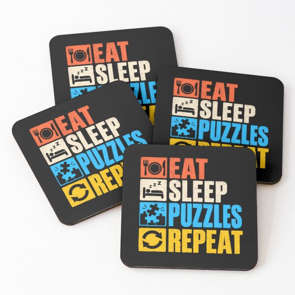 Item preview, Eat Sleep Puzzles Repeat Jigsaw Puzzle Lover Hobbyist designed and sold by SkeletonsDanger.