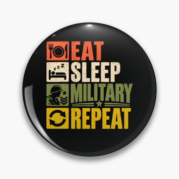Item preview, Eat Sleep Military Repeat Soldier Armed Forces Veteran Patriot designed and sold by JonesFlora2025.