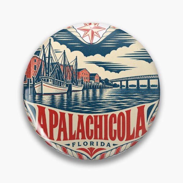 Item preview, Apalachicola USA Travel Souvenir Nautical Woodcut Heart designed and sold by VisualArtsOasis.