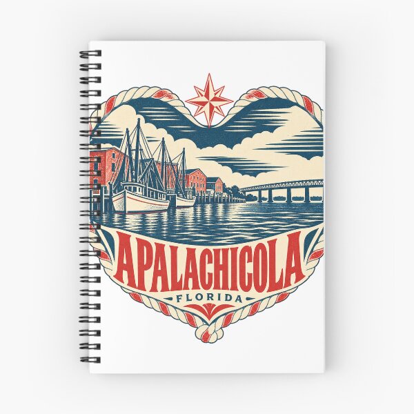 Item preview, Apalachicola USA Travel Souvenir Nautical Woodcut Heart designed and sold by VisualArtsOasis.