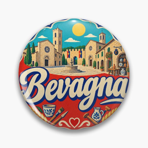 Item preview, Bevagna Italy Travel Souvenir Painted Italian Sign designed and sold by VisualArtsOasis.