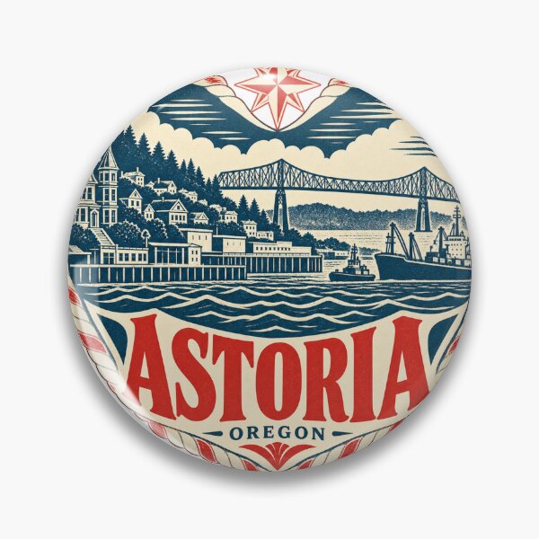 Item preview, Astoria USA Travel Souvenir Nautical Woodcut Heart designed and sold by VisualArtsOasis.