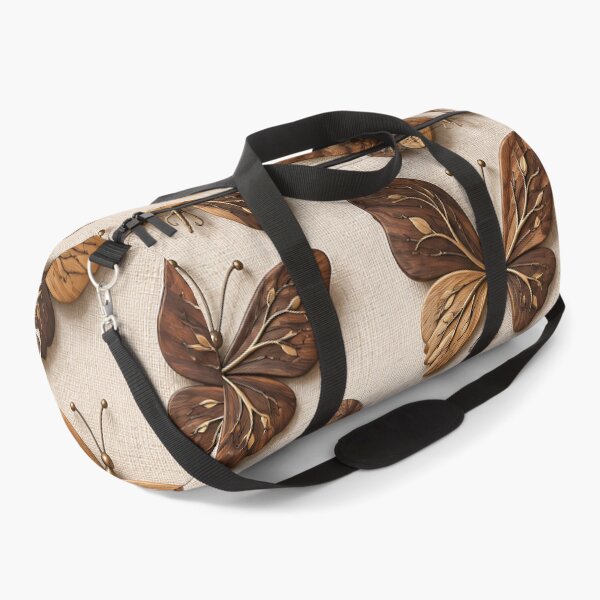 Item preview, Wooden Butterflies with Golden Botanical Inlays – Elegant Nature Pattern designed and sold by Kaleidoscope Print.
