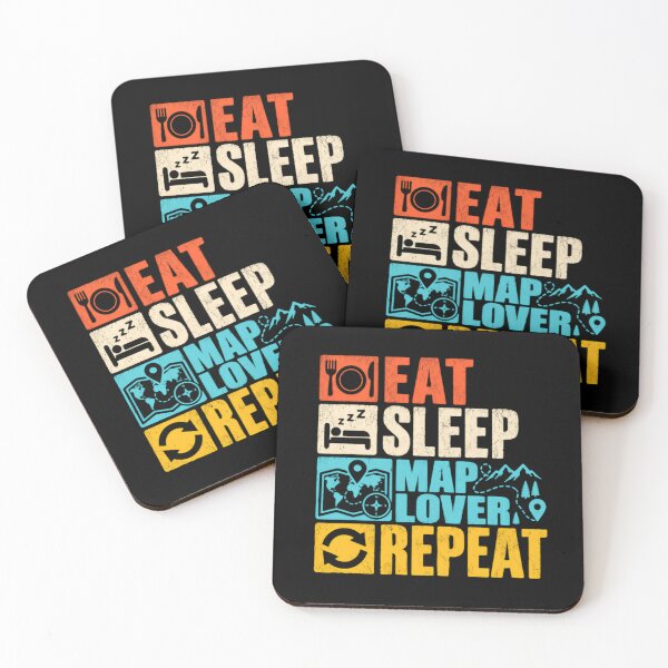 Item preview, Eat Sleep Map Lover Repeat Cartographer Geography Explorer Adventure designed and sold by SkeletonsDanger.
