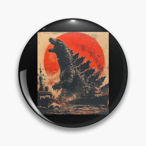 Item preview, Retro Japanese Kaiju Attack Under Rising Red Sun designed and sold by nryum.