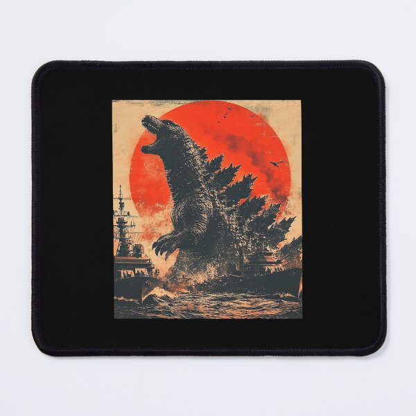 Item preview, Retro Japanese Kaiju Attack Under Rising Red Sun designed and sold by nryum.