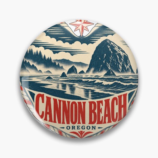 Item preview, Cannon Beach USA Travel Souvenir Nautical Woodcut Heart designed and sold by VisualArtsOasis.