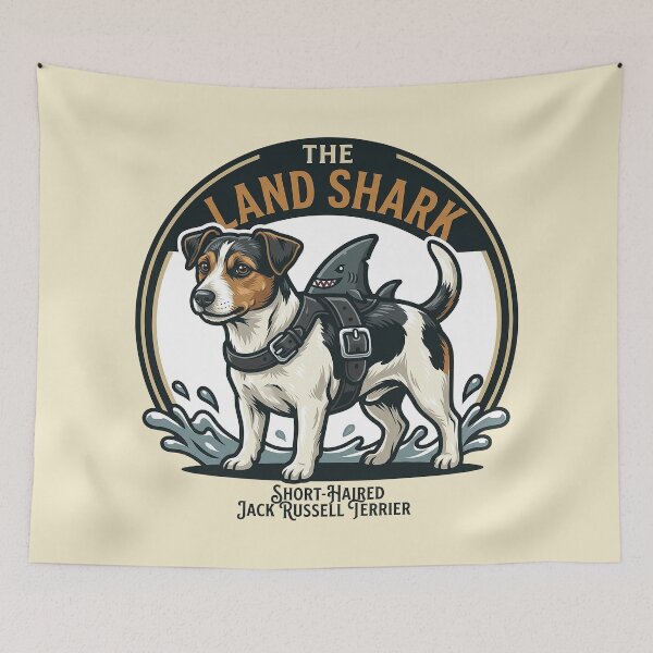 Item preview, Short-Haired Jack Russell Land Shark - Funny Smooth Coat JRT Art designed and sold by Vin  Zzep.
