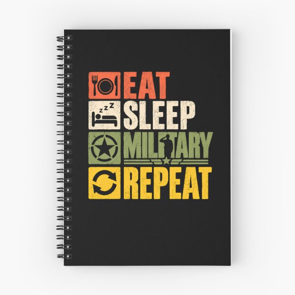 Item preview, Eat Sleep Military Repeat Armed Forces Veteran Patriot designed and sold by HumansStuck12.