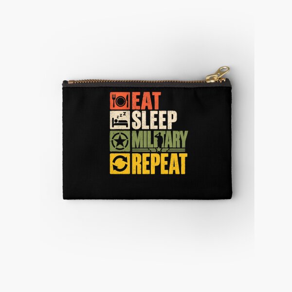 Item preview, Eat Sleep Military Repeat Armed Forces Veteran Patriot designed and sold by HumansStuck12.
