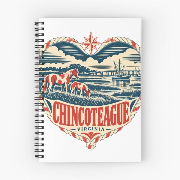 Item preview, Chincoteague USA Travel Souvenir Nautical Woodcut Heart designed and sold by VisualArtsOasis.