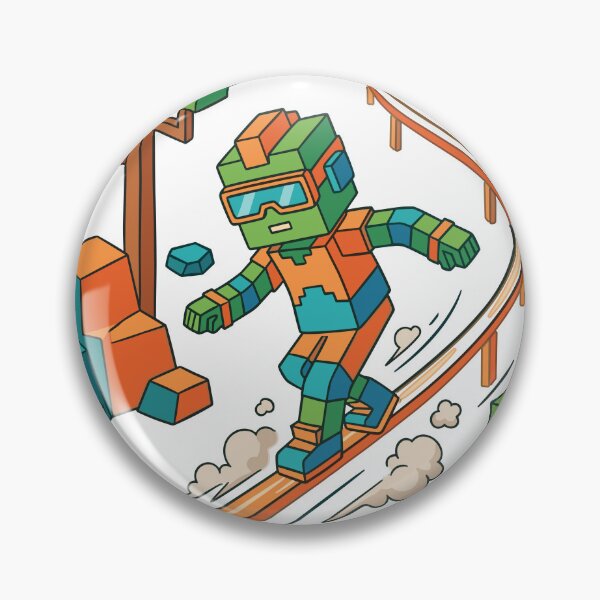 Item preview, Blocky Snowboarder Character Forest Design designed and sold by Ranpict.