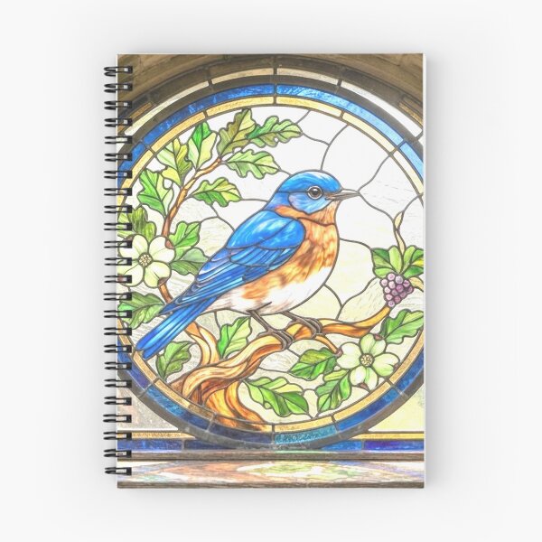 Item preview, Stained glass window bluebird designed and sold by Stevercortinas.