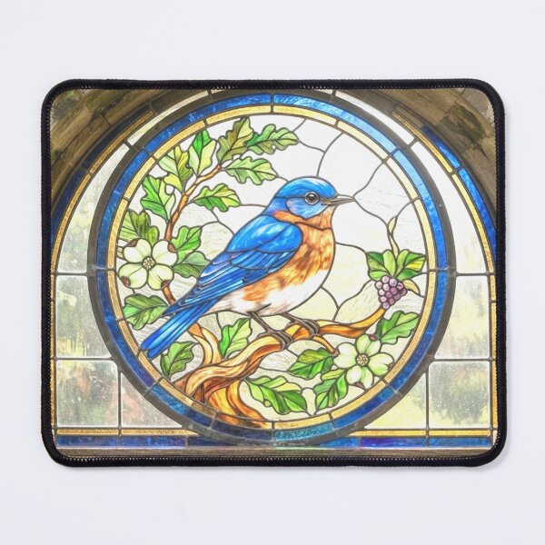 Item preview, Stained glass window bluebird designed and sold by Stevercortinas.