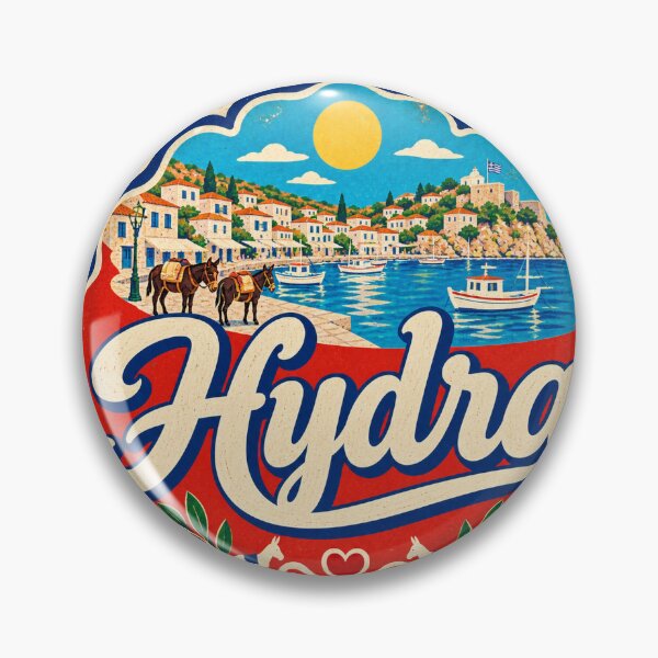 Item preview, Hydra Greece Travel Souvenir Painted Mediterranean Sign designed and sold by VisualArtsOasis.
