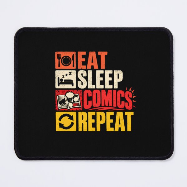 Item preview, Eat Sleep Comics Repeat Comic Book Fan Reader Collector designed and sold by SkeletonsDanger.