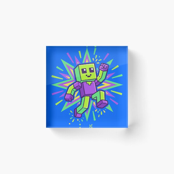 Item preview, Blocky Character Neon Burst Design designed and sold by Ranpict.