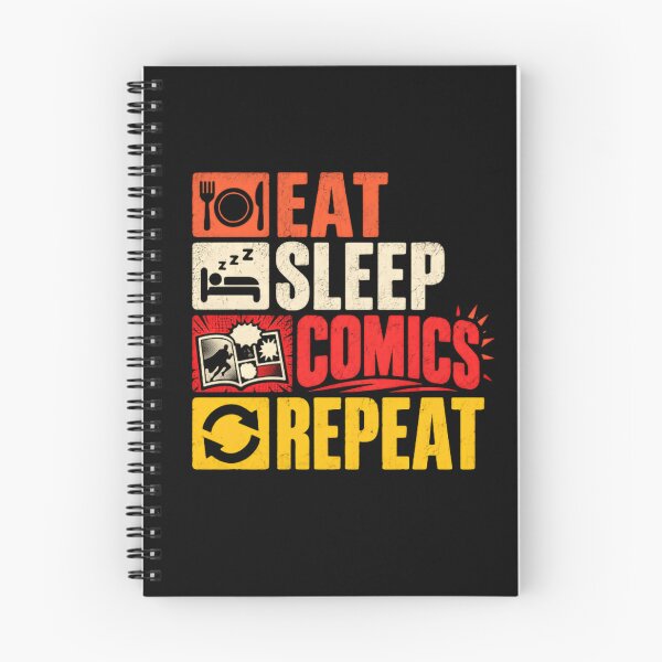 Item preview, Eat Sleep Comics Repeat Comic Book Fan Reader Collector designed and sold by SkeletonsDanger.