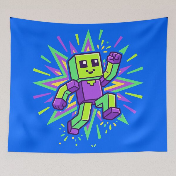 Item preview, Blocky Character Neon Burst Design designed and sold by Ranpict.