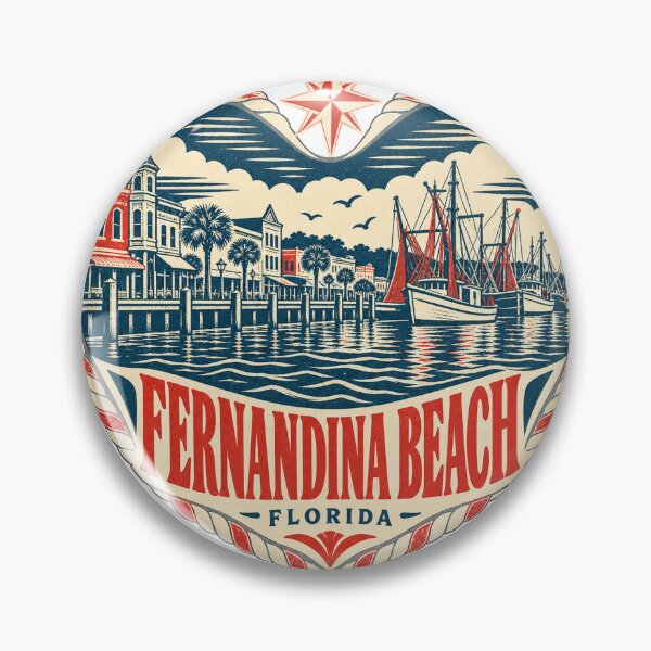 Item preview, Fernandina Beach USA Travel Souvenir Nautical Woodcut Heart designed and sold by VisualArtsOasis.