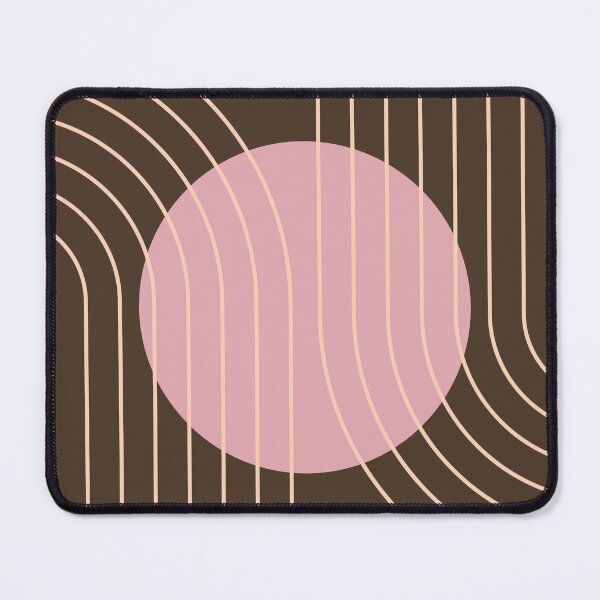 Item preview, Mid Century Modern Abstract Geometric Blush Pink and Chocolate Brown designed and sold by nineFlorals.