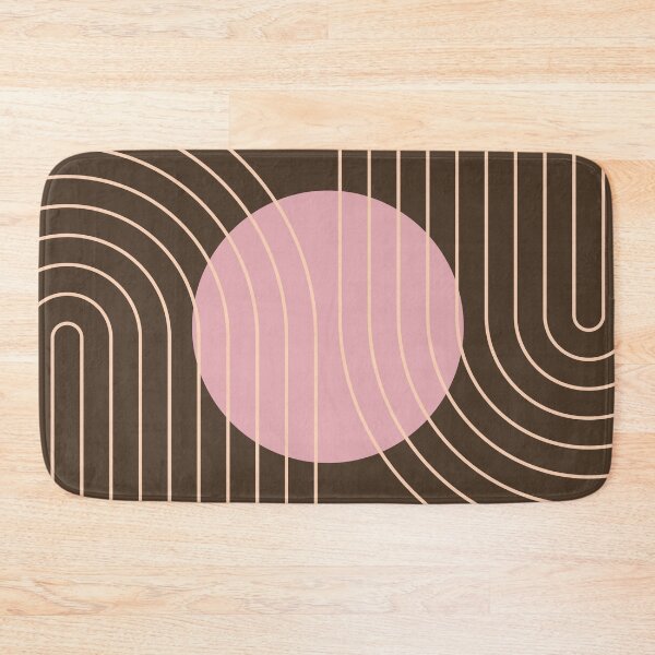 Item preview, Mid Century Modern Abstract Geometric Blush Pink and Chocolate Brown designed and sold by nineFlorals.