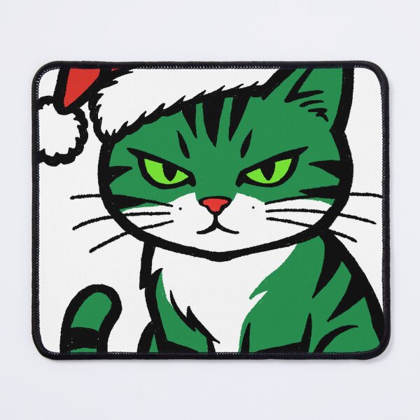 Item preview, Grumpy Green Cat Christmas designed and sold by SugarCore.