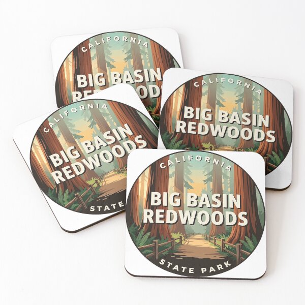 Item preview, Big Basin Redwoods State Park Trail Round Badge Sticker California designed and sold by DetourDgn.