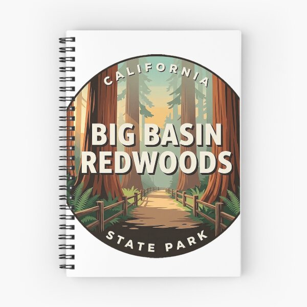 Item preview, Big Basin Redwoods State Park Trail Round Badge Sticker California designed and sold by DetourDgn.