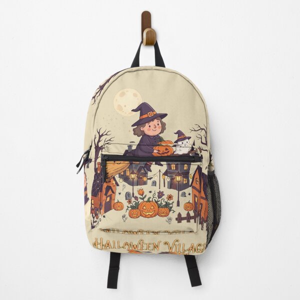 Item preview, Cute Halloween Village Witch on Broom with Ghost  designed and sold by Dhiraaj.