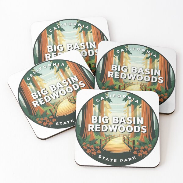 Item preview, Big Basin Redwoods Boardwalk Trail Round Sticker California State Park designed and sold by DetourDgn.