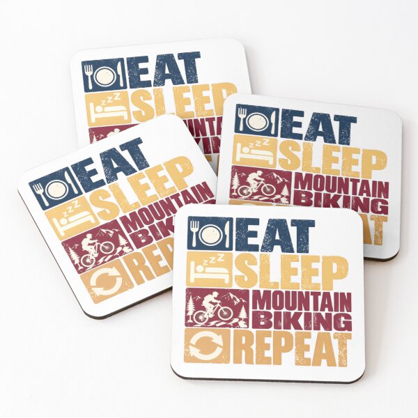 Item preview, Eat Sleep Mountain Biking Repeat Mountain Biker Cyclist Lover designed and sold by NeedForParks.