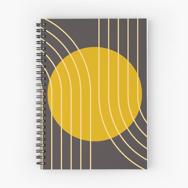 Item preview, Mid Century Modern Abstract Geometric Bauhaus Warm Charcoal and Mustard designed and sold by nineFlorals.
